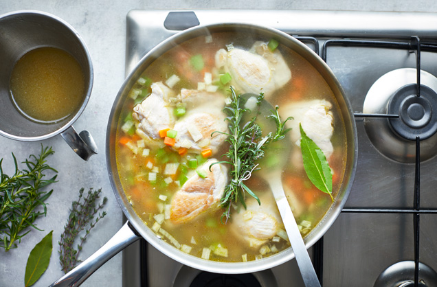 Simmer the stock
