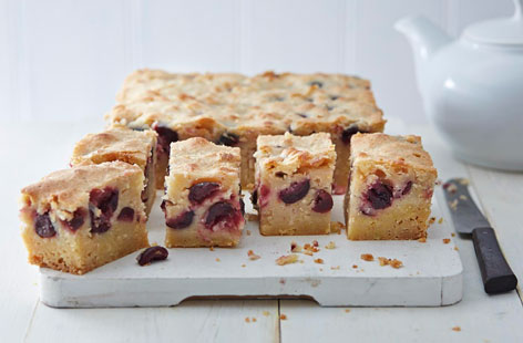 These cherry pie bars combine buttery, zesty shortbread, with a sweet, yogurt-based, cherry-packed filling