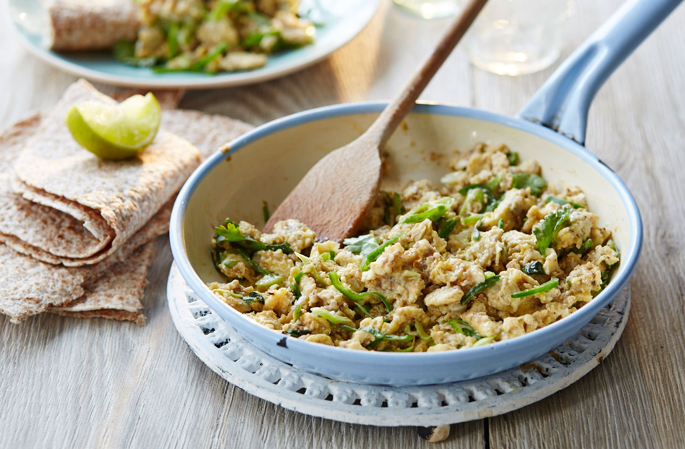 Akuri spiced scrambled egg with roti  recipe