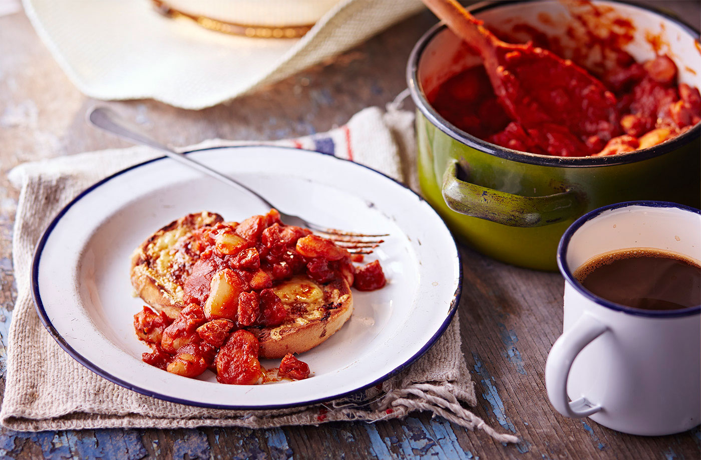 Cowboy beans on toast recipe