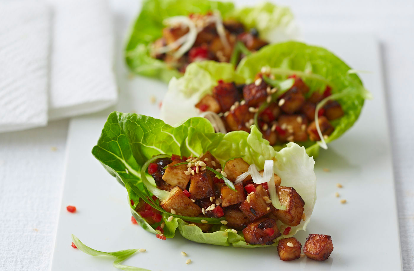 Black bean tofu cups recipe
