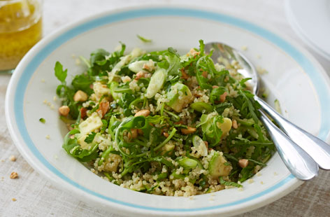 A vibrant and herby quinoa salad that's packed with fresh ingredients that makes a delicious light meal or side dish