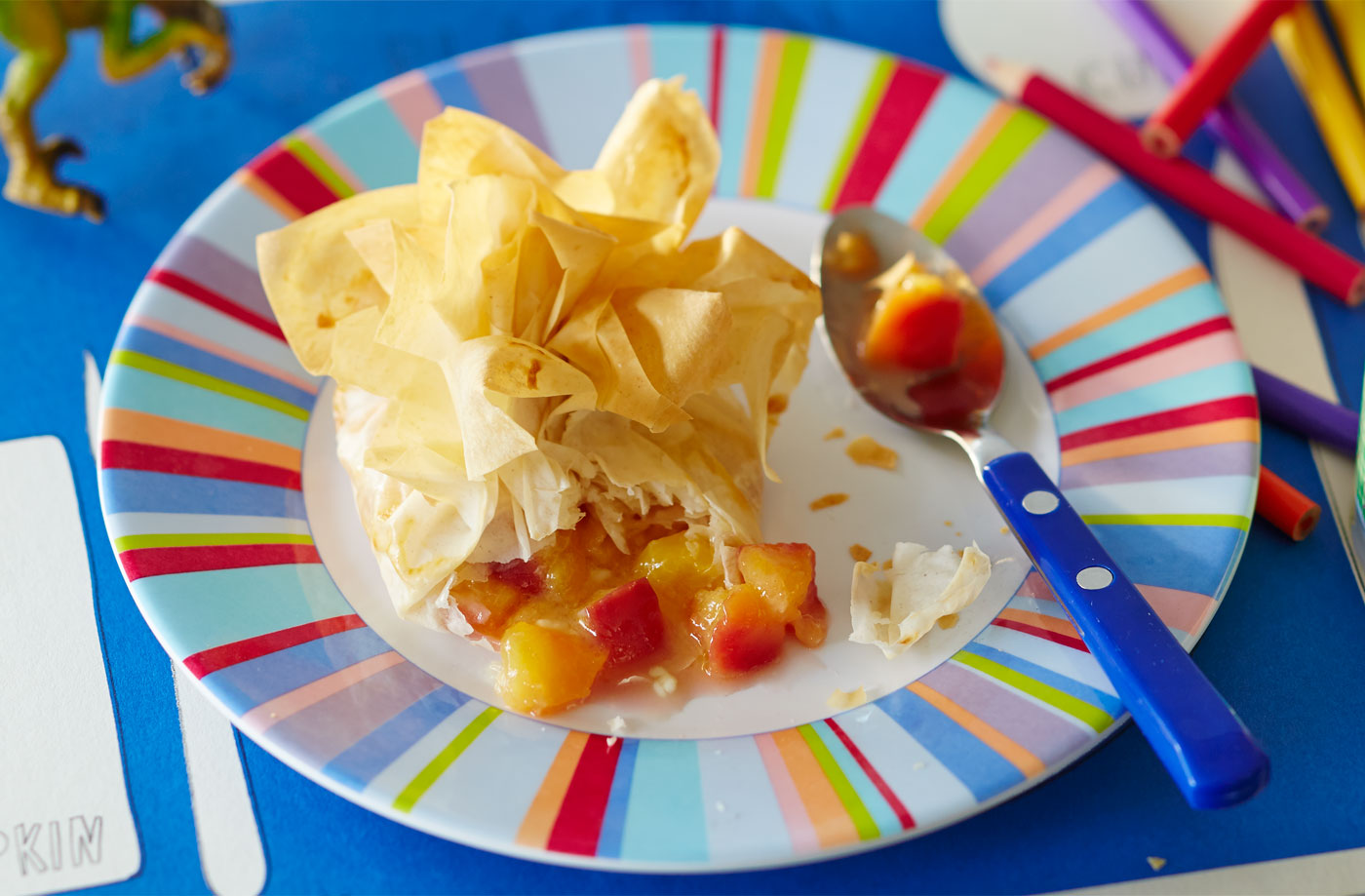 Nectarine and white chocolate money bags recipe
