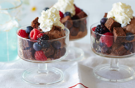 Take one quick and simple recipe and delight kids and adults alike this summer in less than ten minutes. A medley of brownies, summer berries and ice cream…sold!