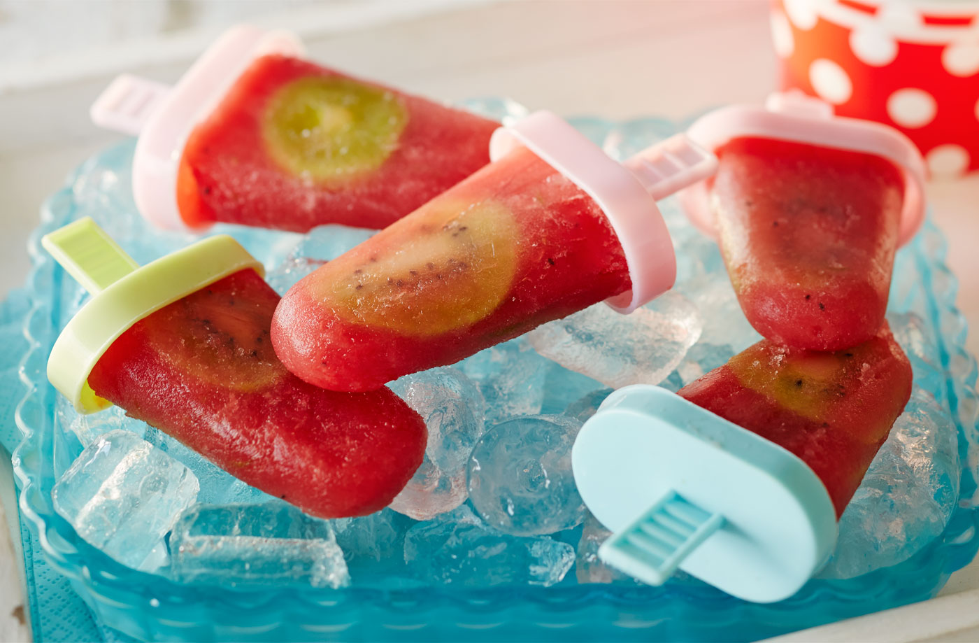Watermelon, kiwi and lime ice lollies recipe