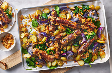 ‘Marmalade on toast’ sausage traybake
