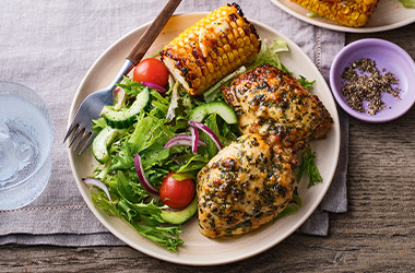 Parmesan-crusted chicken thighs