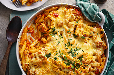 Sausage and courgette pasta bake
