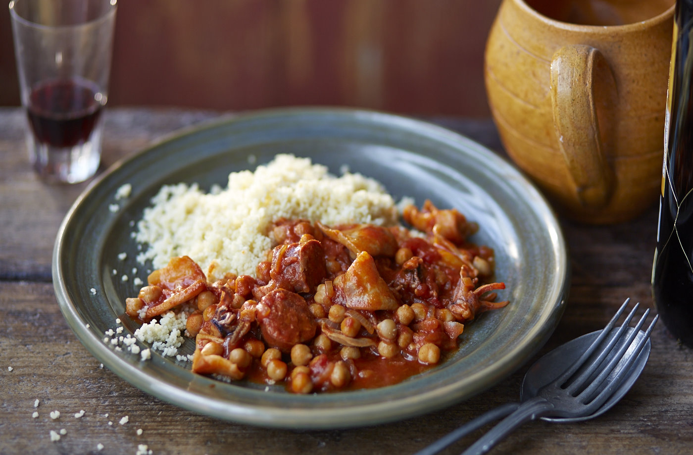 Squid, chickpea and chorizo stew recipe