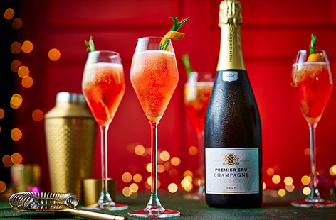 We've given the classic French 75 a festive spin with cranberry syrup and rosemary. Serve this sparkling cocktail up at Christmas parties or as a special treat on the big day. 
