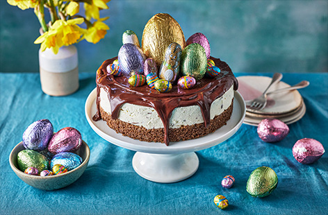 This easy no-bake cheesecake has a base of shredded wheat, so it's basically a supersized Easter nest. It couldn't be easier to whip up, but is an absolute showstopper! 