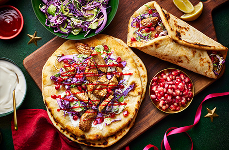 Turn your leftover Christmas turkey into these moreish shawarma wraps. It's ready in just 30 minutes and filled with a zesty slaw for a little freshness. 