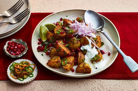Crunchy, crispy and spicy all over, this Indian potato salad is a dinner party favourite