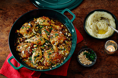 Try something new with chicken thighs in this full-of-flavour recipe made with sherry vinegar, capers and sultanas.