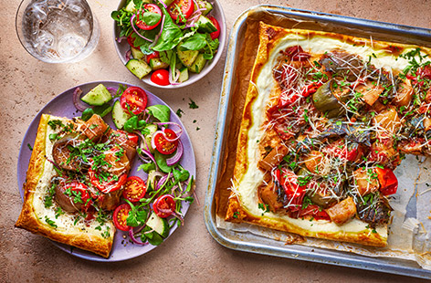 Use leftover slow-cooked ratatouille to make this gorgeous autumn veggie tart. With a creamy ricotta base and puff pastry, it makes a great lunchbox hero or a lovely light dinner. 
