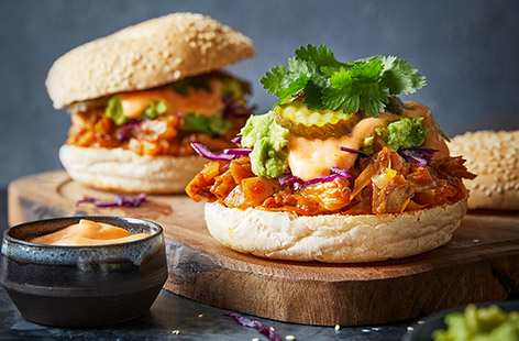 Jackfruit is a great starting point for vegan cooking, as its meaty texture means you can use it in burgers or on pizza – you might even fool your friends into thinking it’s meat!