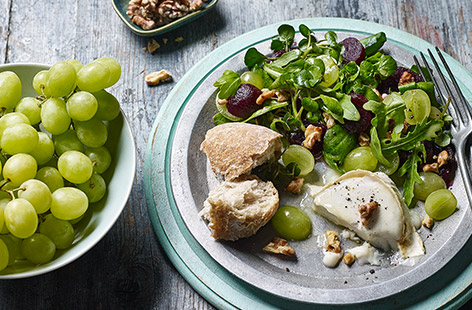 The distinct sweet flavour of Candyfloss grapes is what makes this simple salad so unique