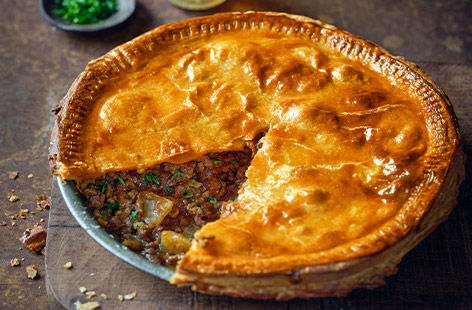 A moreish, hearty pie made with simple ingredients but packed full of flavour. It freezes well, and there's enough leftover filling to make Sloppy Joes, a bonus Friday night special.