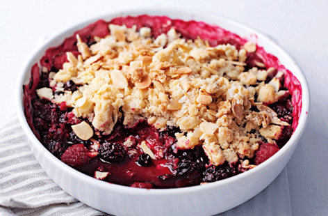 Full of bright, berry flavours and a buttery crumble, this fruity dessert is perfect for special occasions or just for those nights when you feel like some good old fashioned home-baking.