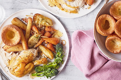 This easy, all-in-one roast chicken uses a couple of shortcuts making it possible to enjoy a roast dinner in the week but with little effort. 