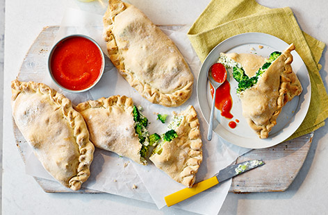 Even the pickiest of eaters will love these super veggie calzones, packed with tender broccoli and creamy ricotta