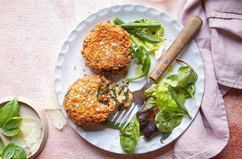 A delicious twist on fish cakes made with leftover pearl barley