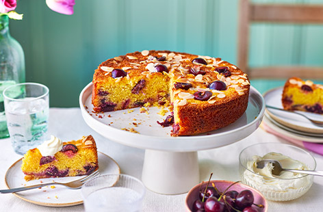 Inspired by the flavours of Italy, this moist cake is full of zesty lemon, sweet cherries and almond notes