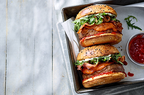 Now here's a burger worth getting the barbecue out for – sweet, smoky, spicy and an all-round sensation, there'll be no regrets making this
