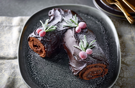 Put your microwave to good use and make this classic Christmas chocolate yule log in no time
