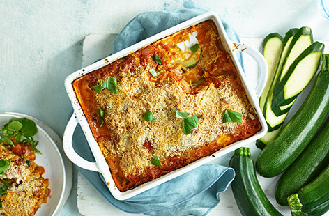 Breaded courgette is the star of the show in this fantastic gratin