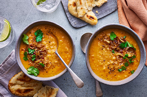 Keen to cut food waste? This hearty dhal recipe uses leftover roast chicken bones to make a flavourful stock base