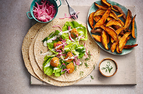 The kids will be eager to help assemble and eat these tasty chicken Caesar wraps