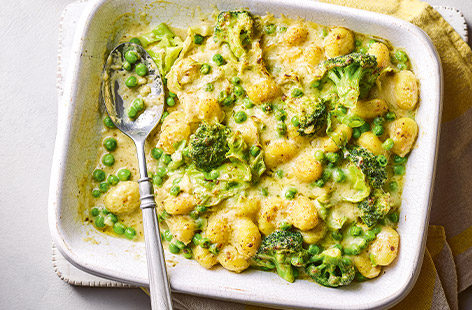 This gnocchi dish ticks all the boxes - it's brimming with veg in a creamy, cheesy sauce and it takes just 30 minutes to bring together. Winner!