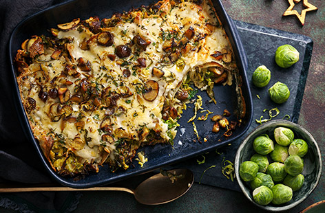 Use up leftover sprouts in this easy cheesy dinner – perfectly designed for Boxing Day