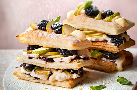 Welcome in autumn with a delicately light and airy dessert that has seasonal fruits front and centre, with proper homemade custard bringing this to the next level