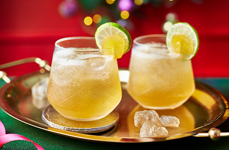 Inspired by the classic dark and stormy cocktail, this Christmas version uses ginger syrup for extra festive flavours. Try serving this up at your next Christmas party to show off your cocktail making skills.