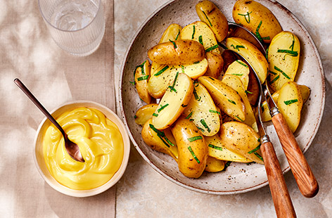 Homemade mayonnaise is a treat, and this mustard-loaded version is so versatile. Enjoy with baby potatoes, in sandwiches (delicious in a baguette with ham, cheese and cornichons), or serve with steak and chips.