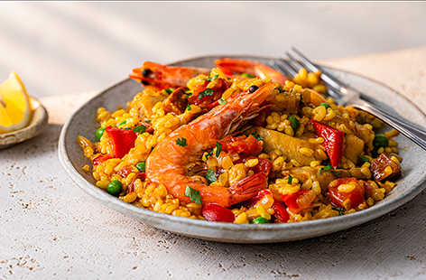 Paella is said to have originated in Valencia, on Spain’s eastern coastline, where it’s traditionally made with meat and cooked on an open fire.