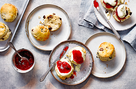 Afternoon tea isn't complete without scones. Bake our classic fruit scones recipe for light, fluffy scones studded with plenty of sultanas and mixed fruit before making the big decision - will you add jam first or cream first?