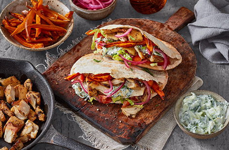 The whole family will enjoy building their own gyros in this tasty recipe