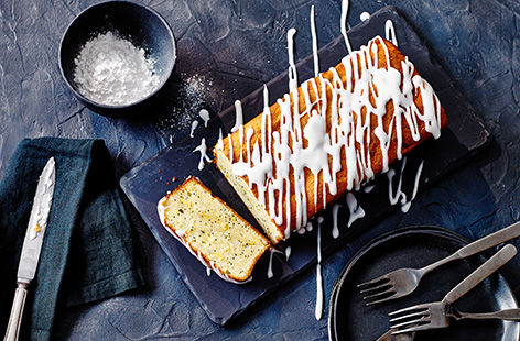 Make this gluten-free lemon drizzle cake recipe (made using gluten-free flour and ground almonds), studded with poppyseeds and finished with a drizzle of tangy lemon icing, for an easy afternoon tea bake.