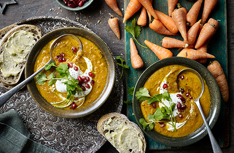 Try this spicy carrot soup recipe that's packed with vibrant vegetables