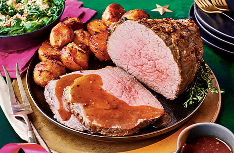 Roast beef is a classic main for Christmas, whether as an alternative to roast turkey on the big day or for a get-together meal over the holidays. Our recipe includes a hot, spicy-sweet marinade, creating a rich depth of flavour that's perfect for a special roast lunch.