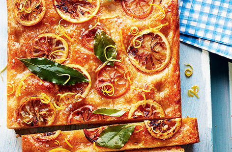 Sweet, zesty and aromatic, this dreamy focaccia is a must-have addition to your next picnic. No advanced baking skills required to make this stylish Italian bread, just some patience with the proving. Enjoy with dips, tangy cheese, seasonal fruit or on its own.