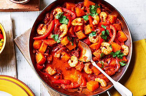 High in protein and packed with flavour, this Mexican-style prawns recipe is a real one-pan wonder