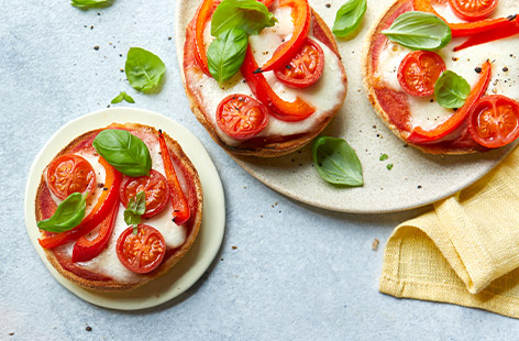 These lighter, fun-sized pizzas are perfect for your kids lunches over the half-term. Plus, they're ready in under 10 minutes!