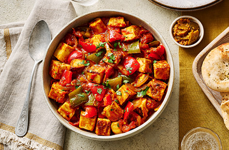 Ready in just 30 minutes, this gorgeous bhuna paneer is perfect for midweek or a Friday night fakeaway. Paneer is lighter than most cheeses and is great in rich tomato sauces. Give it a go!
