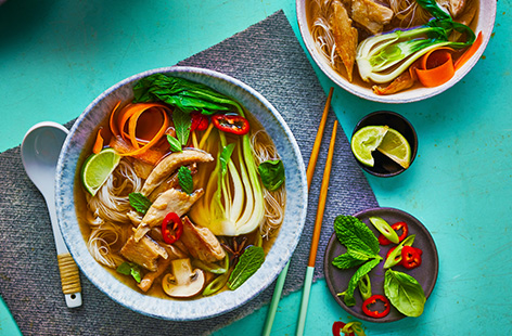 This warming pho recipe is packed with fragrant flavours from star anise, coriander seeds and fresh ginger