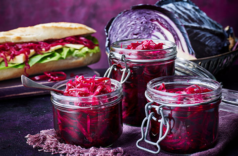Transform ordinary red cabbage into a tangy and flavourful delicacy with this simple recipe. Perfect as a side dish or topping for sandwiches and burgers, adding a unique and delicious flavour to your meals.
