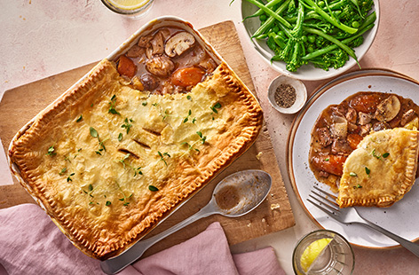 Classic coq au vin is given a twist in this delicious homemade pie